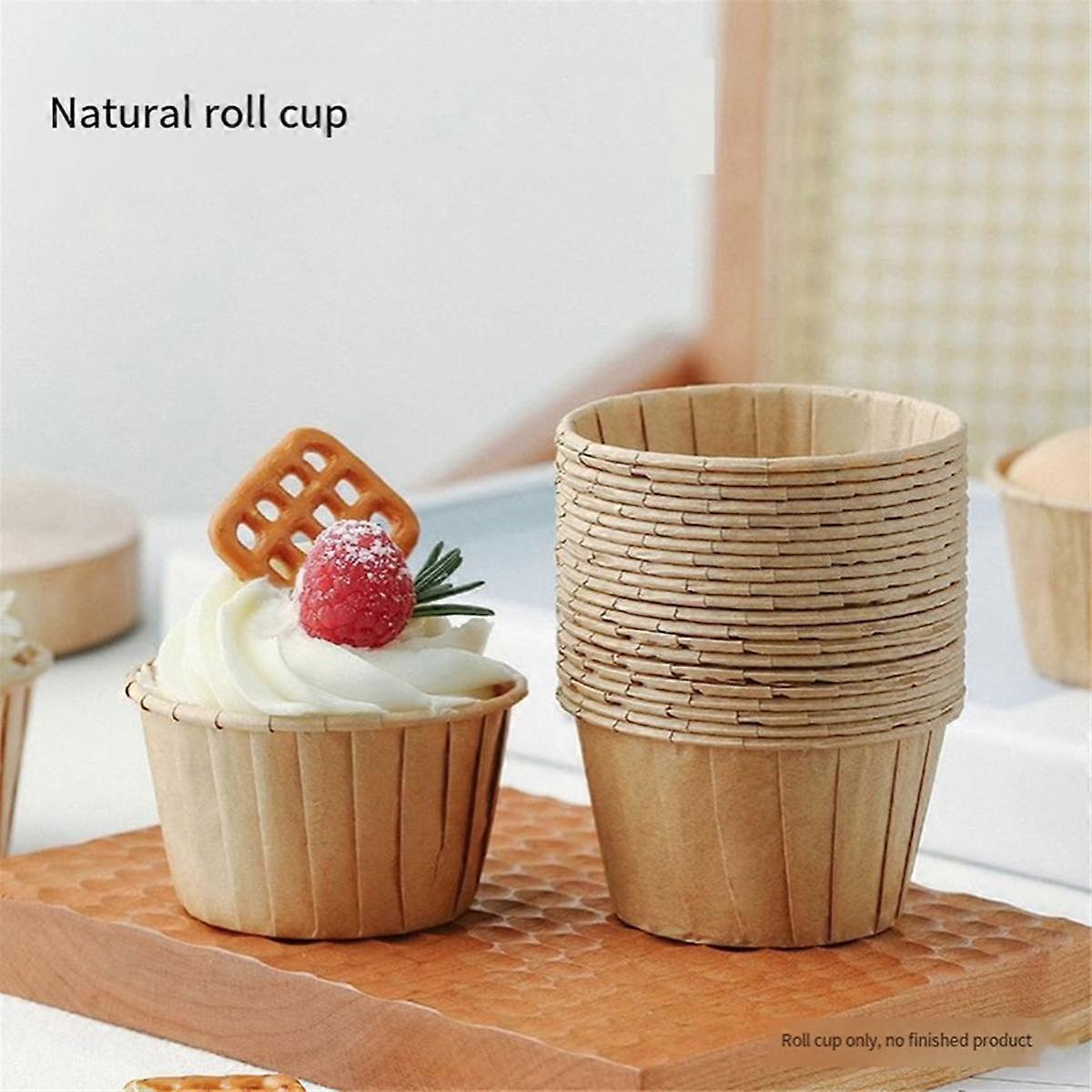 Cupcake Cups, Household Roll Muffin Cups, High Temperature Resistant Paper Trays, Dessert Steam Oven Baking Molds B