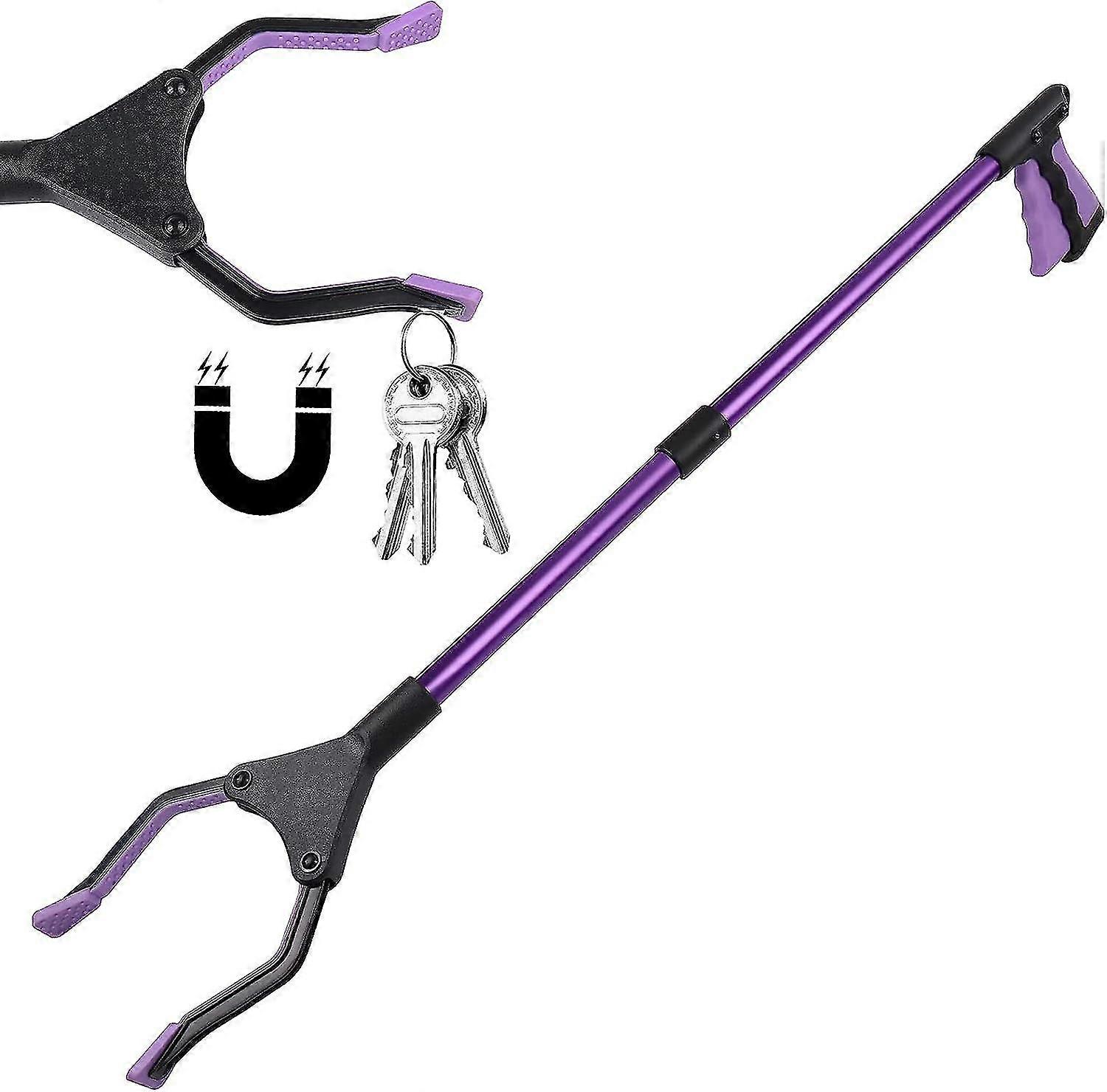 Telescopic Forceps, 81cm Long Object Pick Up Forceps With Magnet, Foldable Pick Up Forceps Without Bending, Grasping Forceps For Elderly (purple) Banm
