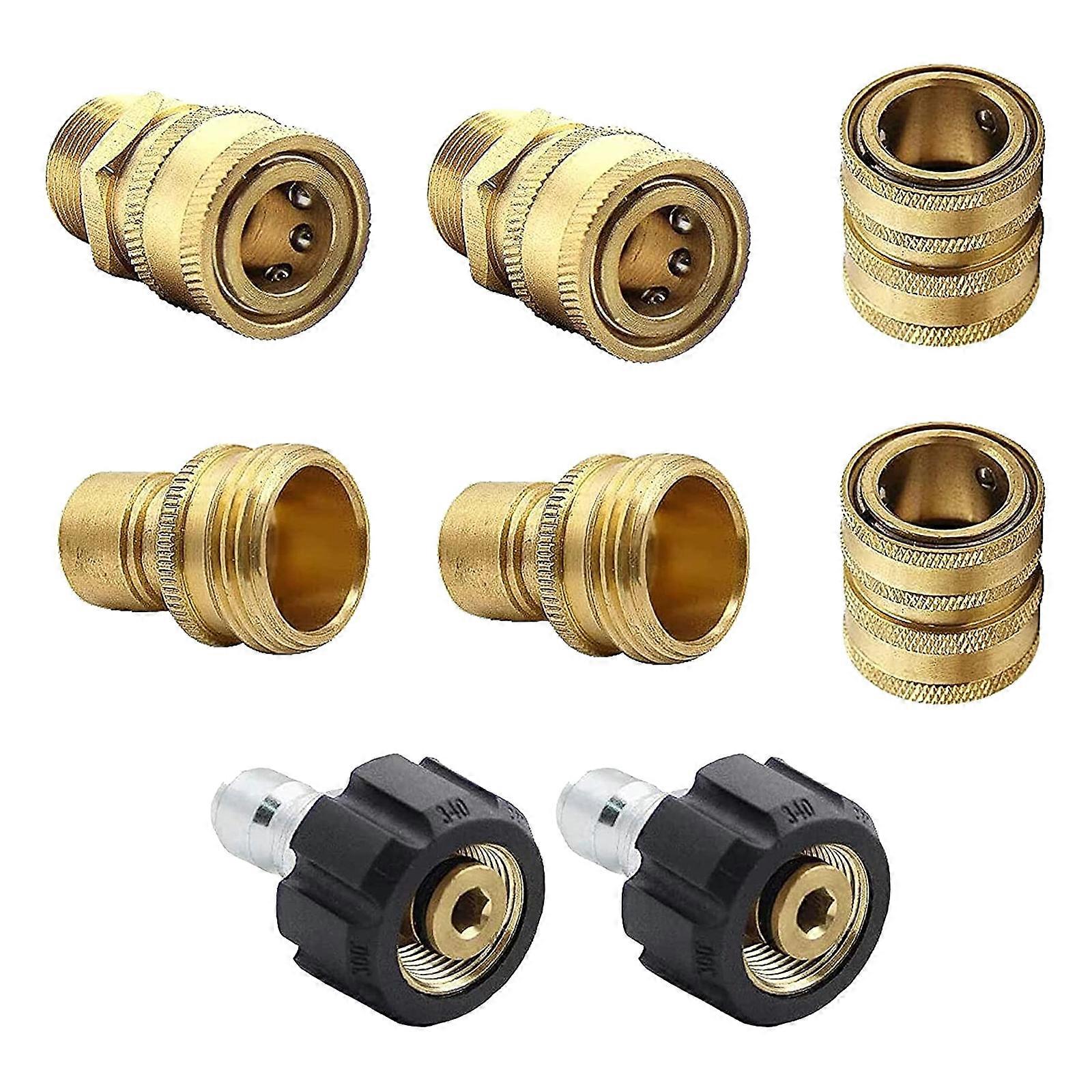 8pcs/Pack Copper Nozzle 3/8'' 3/4'' Quick Connect Kit Pressure Washer Adapter