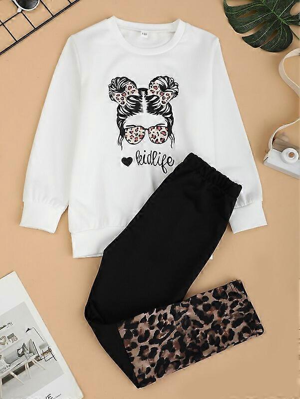 Set Of Spring Autumn Kids Suit Long Sleeve Casual Polyester Kids Set Cartoon Print 4-12 Year OldKIDS Outfit Sets