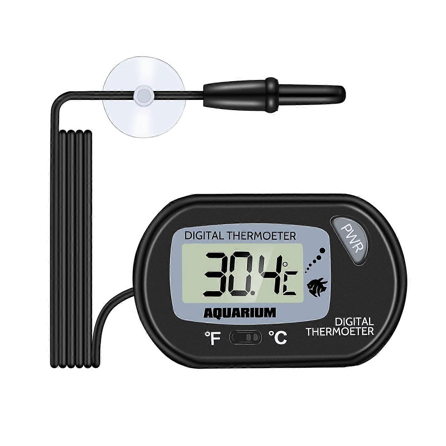 LCD Digital Aquarium Thermometer with Probe and Suction Cup, Accurate Reading