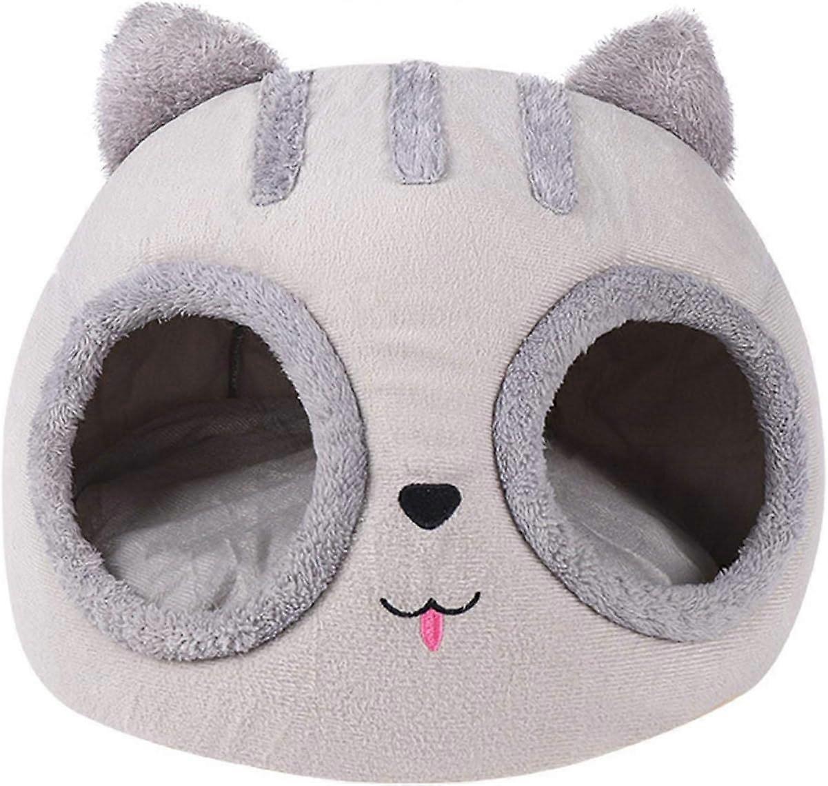 Cat Bed, Soft Washable Cover, Cat Head Shape, Comfortable Pet Kennel with Soft Washable Bed 38*38*35c