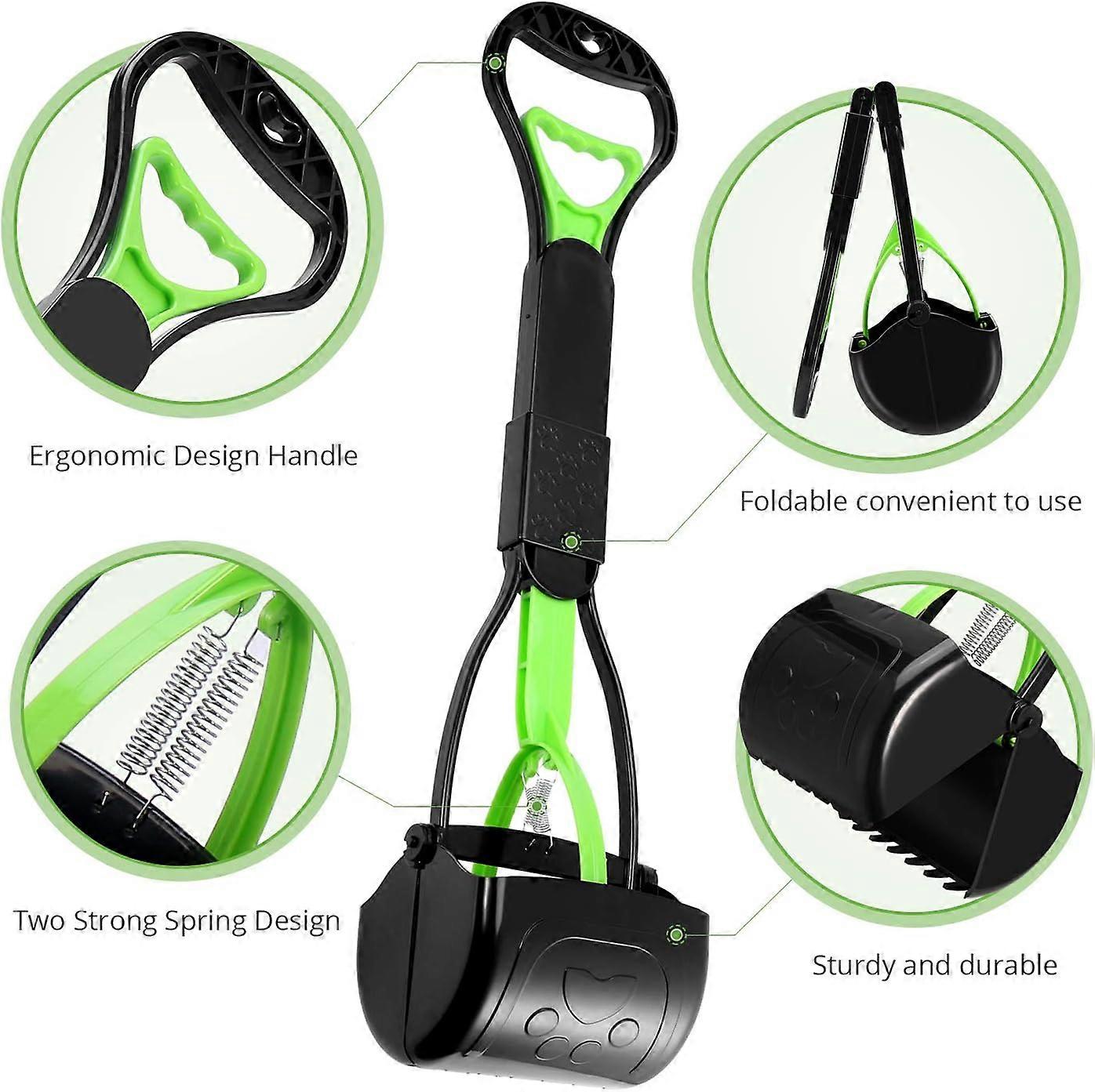 Non-breakable Poop Scoop for Dogs/Cats (Black Green)