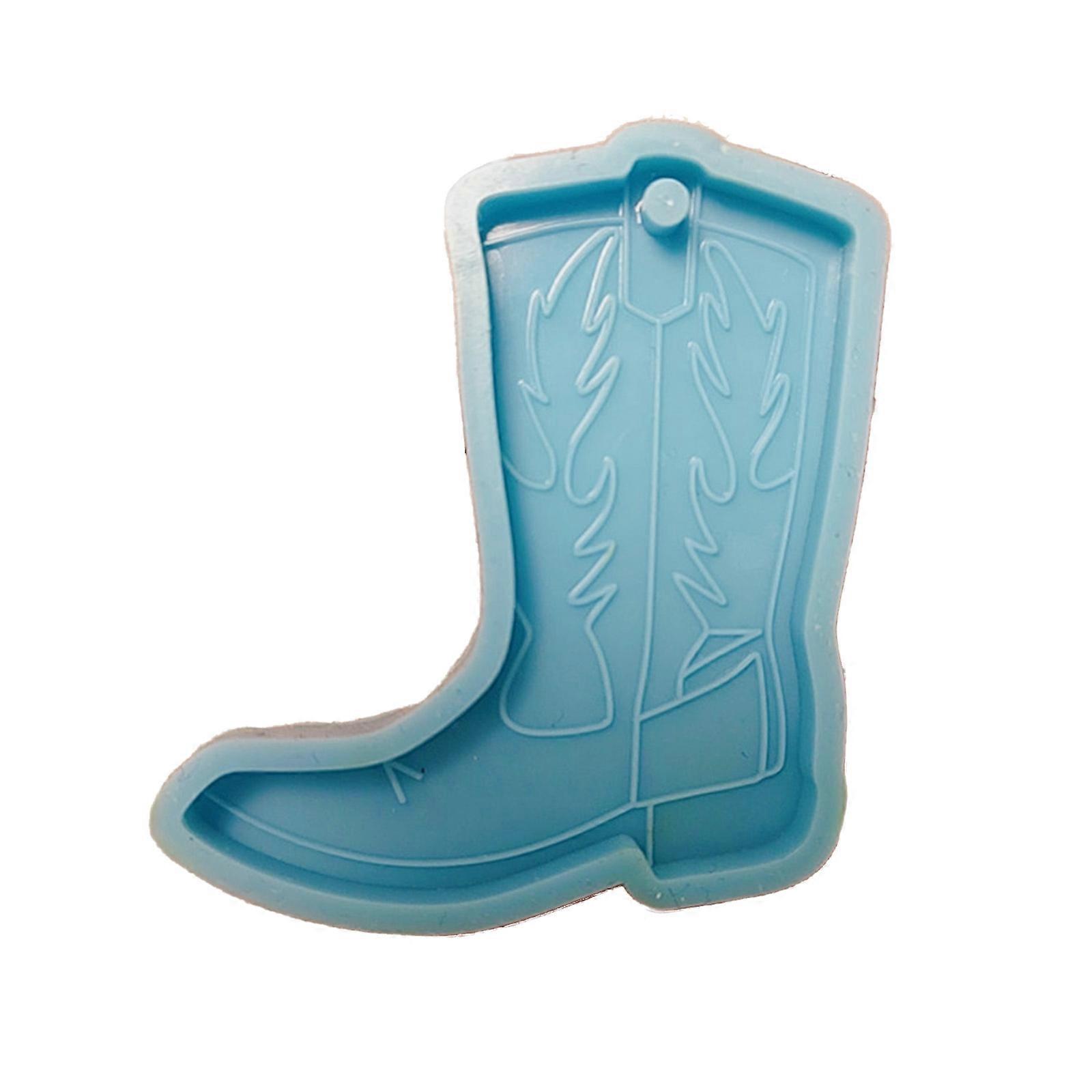 Cowboy Boot Keychain Silicone Mold with Hole Keyring Pendant Handmade Mold