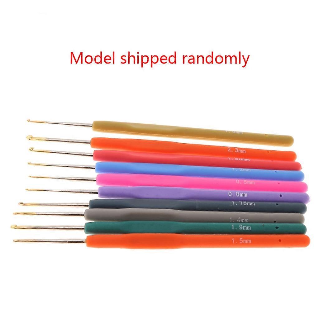 10Pcs Bearded Needle Crochet Hooks Set Ergonomic Soft-Grip Handle Sewing Knittin