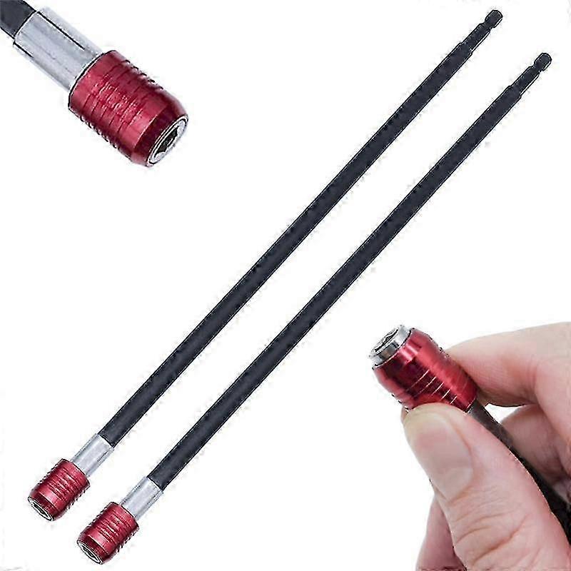 2pcs Drill Bit Extension Set,12inch Magnetic Screwdriver Bit Holder 1/4inch Hex Quick Change Bit Holder Socket Adapter