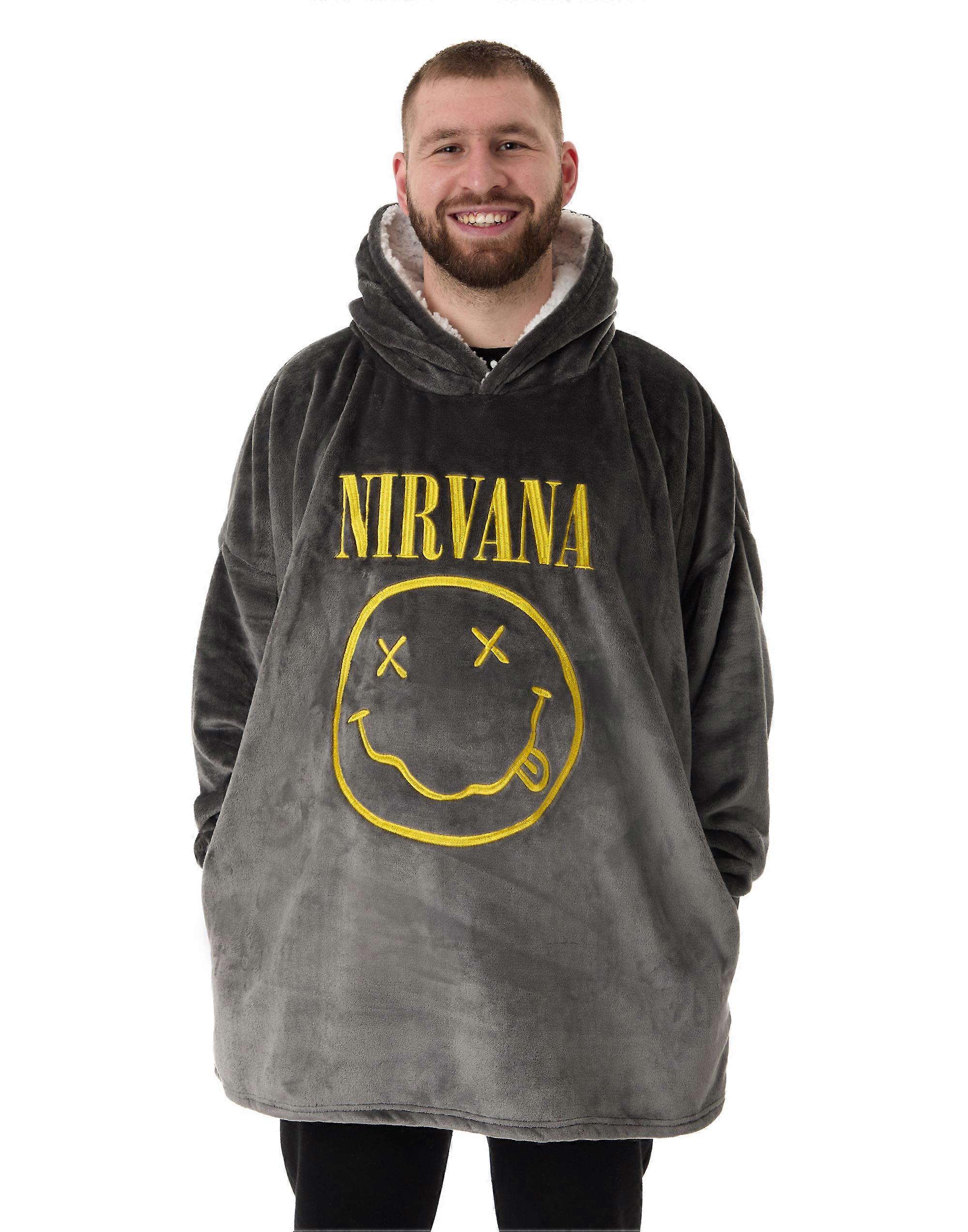 Męska bluza z kapturem Nirvana Czarne Logo - Jeden Rozmiar