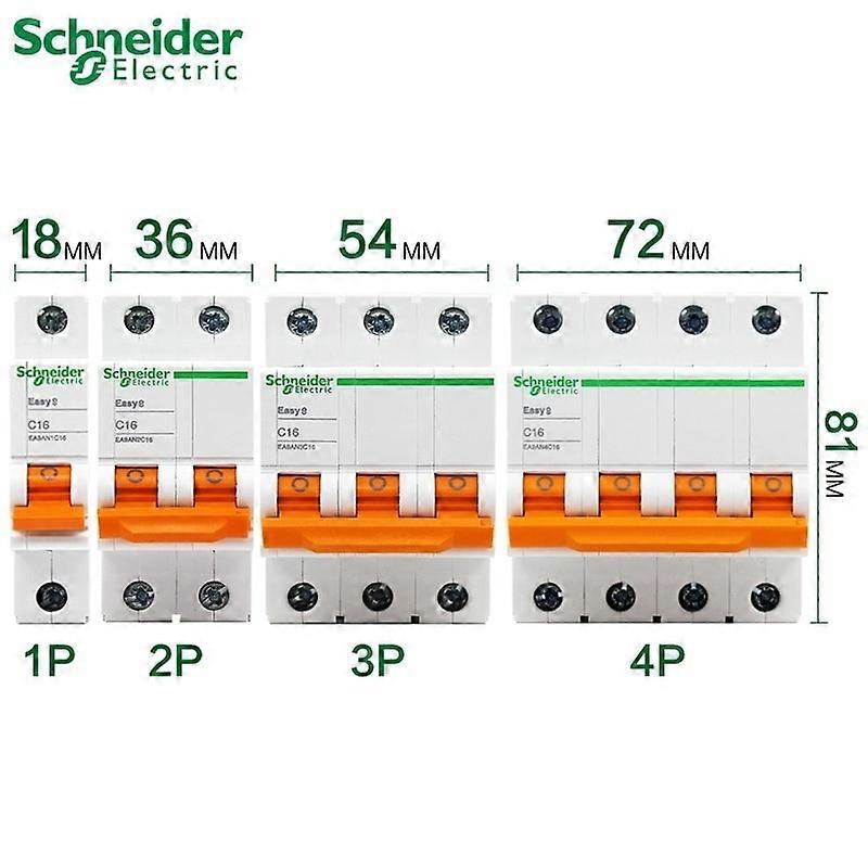Schneider electric Mini Disjuntor Easy 9 disjoncteur EA9AN circuit 1p 2p 3p 4p C type 6A 10A 16A 20A 25A 32A 50A 63A AC EA9AN