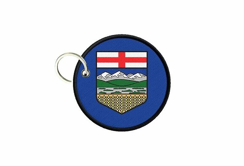 Keychain keychain flag canada alberta print round round roundcard