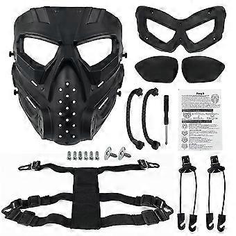 Masque Airsoft Sensong – Protection Complète Avec Visière Claire, TPR Léger, Sangle Ajustable – Pour CS, Paintball, Cosplay, Halloween