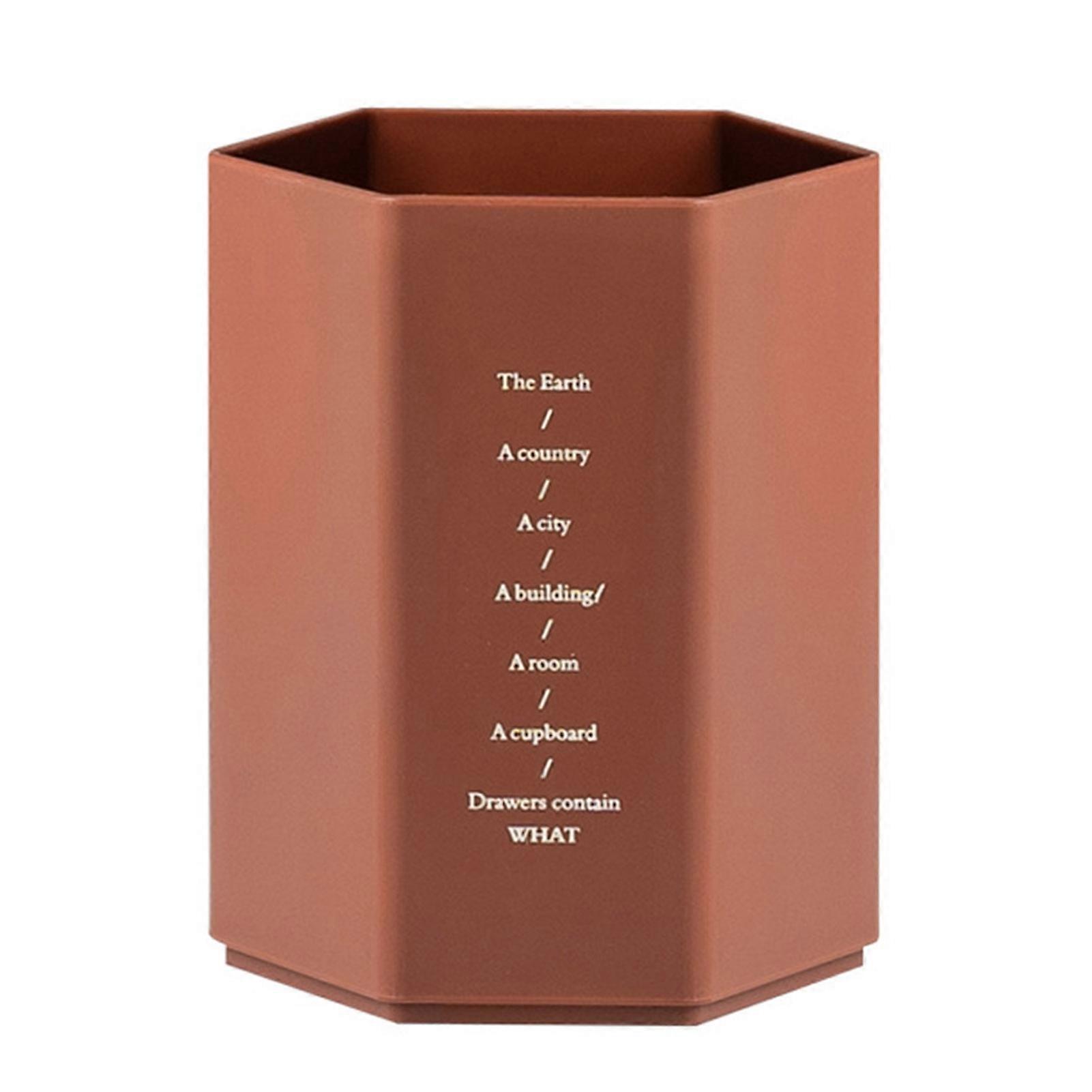 JIKAIX Pen Holder Creative Large Capacity Stationery Hexagonal Design Pencil Storage Box for Student