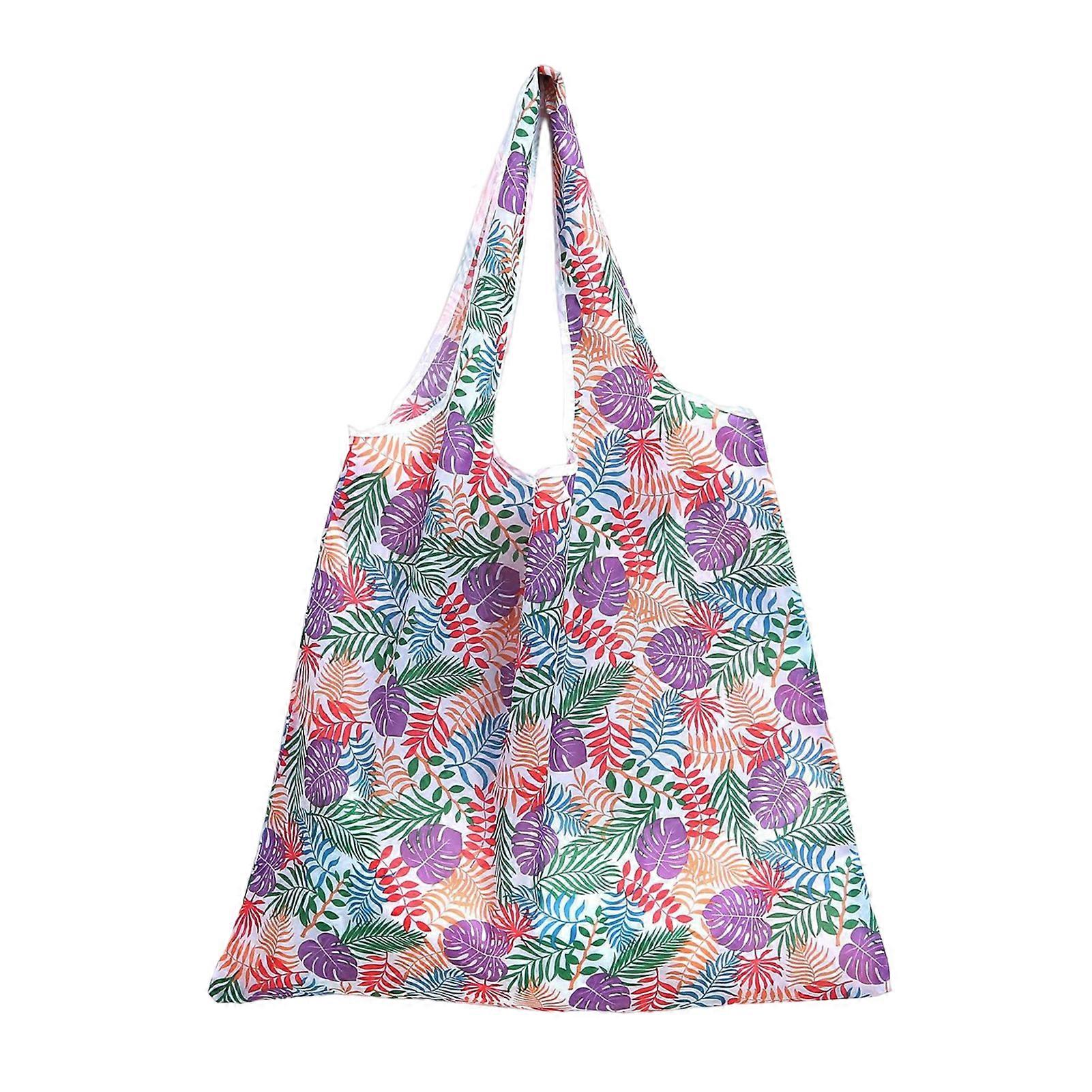 Tote Bag Eco-friendly Large Capacity Portable Print Square Storage Polyester Foldable Design Beach Bag Vacation Use QingHai