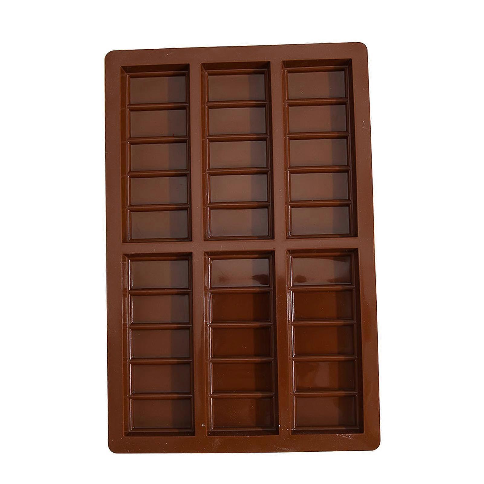Silicone Chocolate Mold 6-Cavity Rectangular Square Candy Mold Food-Grade Non-Stick Easy to Clean Jelly Mold Jikaix