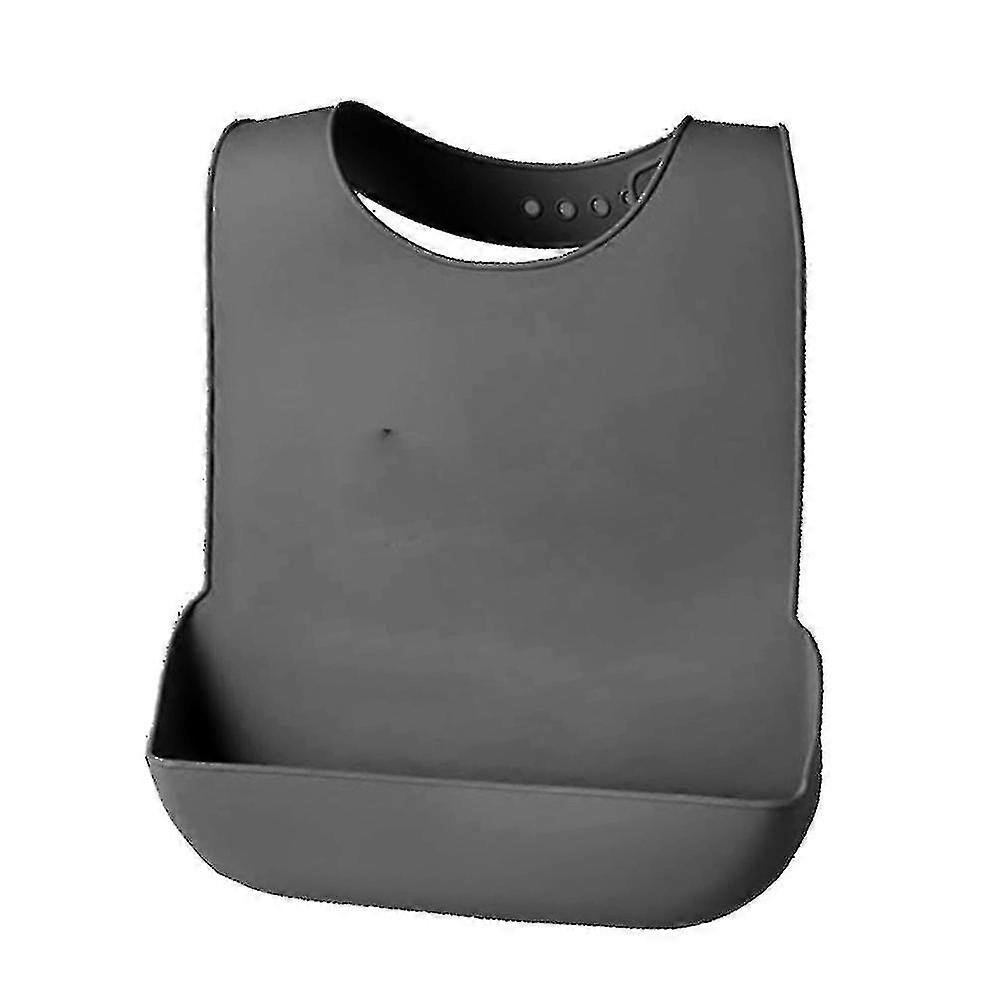 Silicone Adult Bib Waterproof Clothing Protector Reusable Apron Mealtime Crumb Catcher