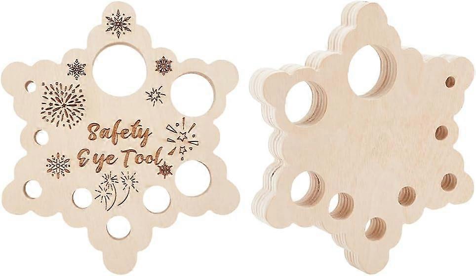 2pcs Snowflake Safety Eye Tool for Amigurumi Safety Eyes Insertion Tool Wood Auxiliary Tool for Attaching Safety Eyes Washers Craft Eyes Tool for Croc