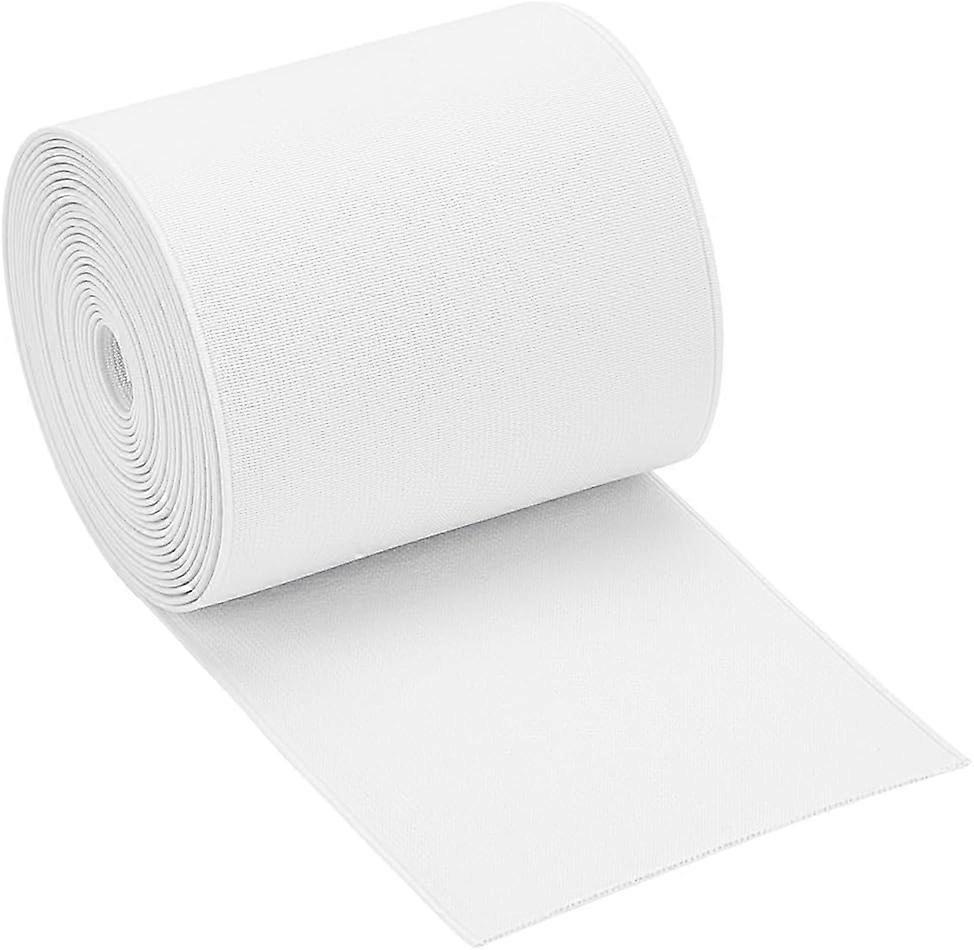 DIY 4.37 Yards White Heavy Stretch Strap 4 inch Double-Side Twill Woven Elastic for Clothing Pants Waistband Wigs Skirts Craft DIY Projects DIY