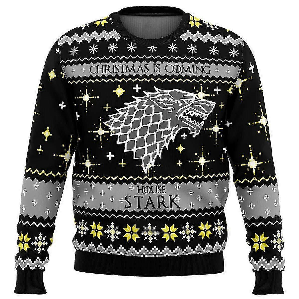 الخريف والشتاء لعبة العروش عيد الميلاد قادم قبيحة عيد الميلاد سترة هدية سانتا كلوز تي شيرت الرجال 3D قمم من النوع الثقيل وصول جديد