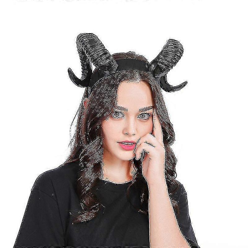 Gothic Devil Demon Horns Headband For Halloween Costume Photo Props