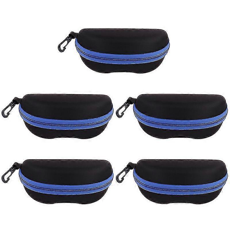 5 Pcs Eva Glasses Storage Case Anti-slip Hook Color Zipper Glasses Case Glasses Container For Home (blue)