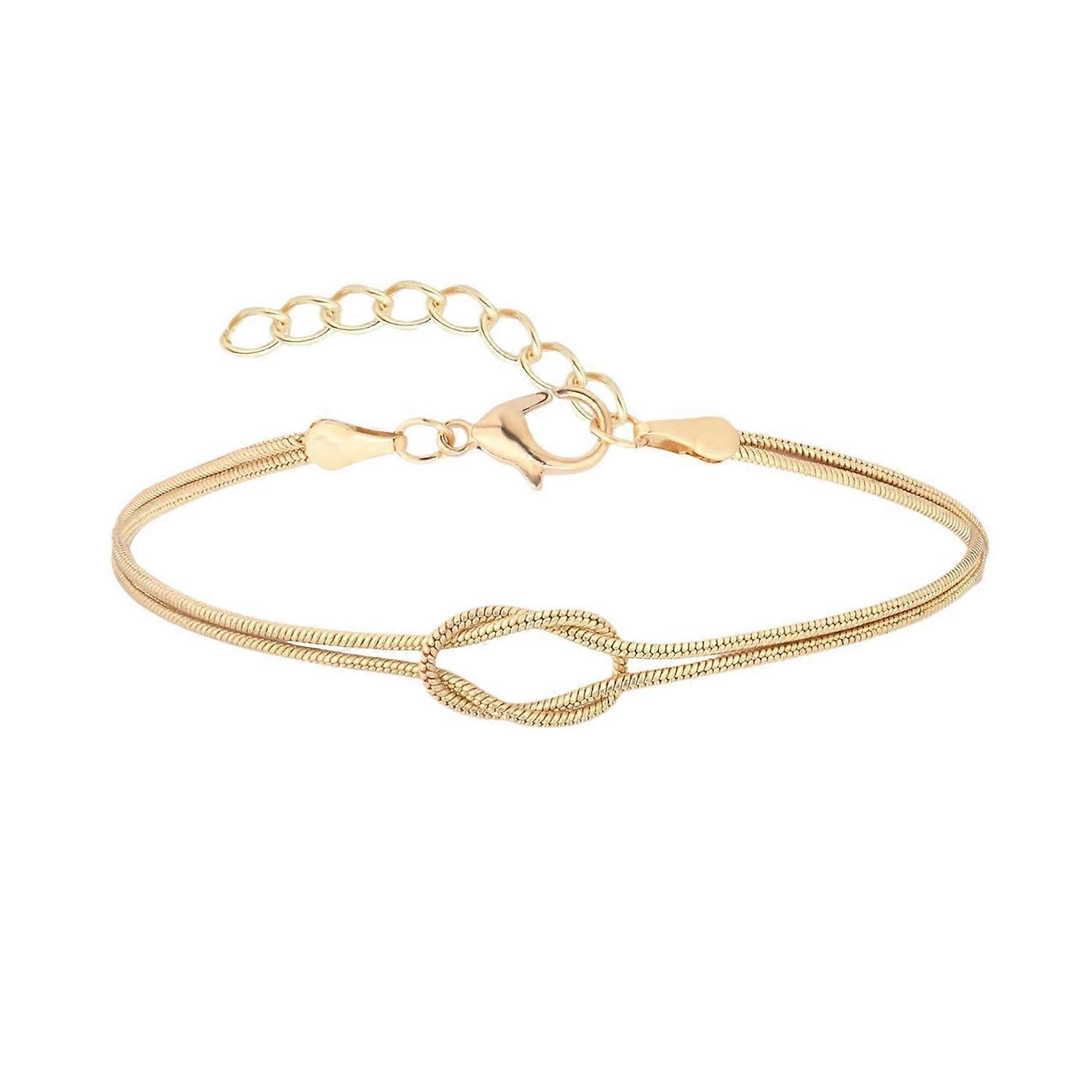 Couple Bracelet Double-layered Entangled Knot Love Symbolism Alloy Adjustable Length Husband And