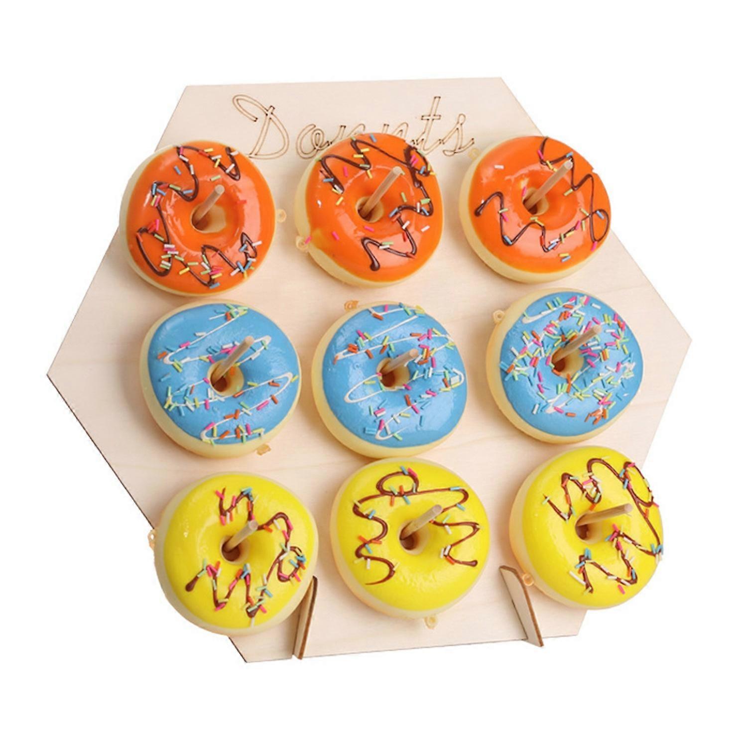 Wooden Donut Display Stand Smooth Edge Burr Free High Stability Quick Assembly Donut Display Stand