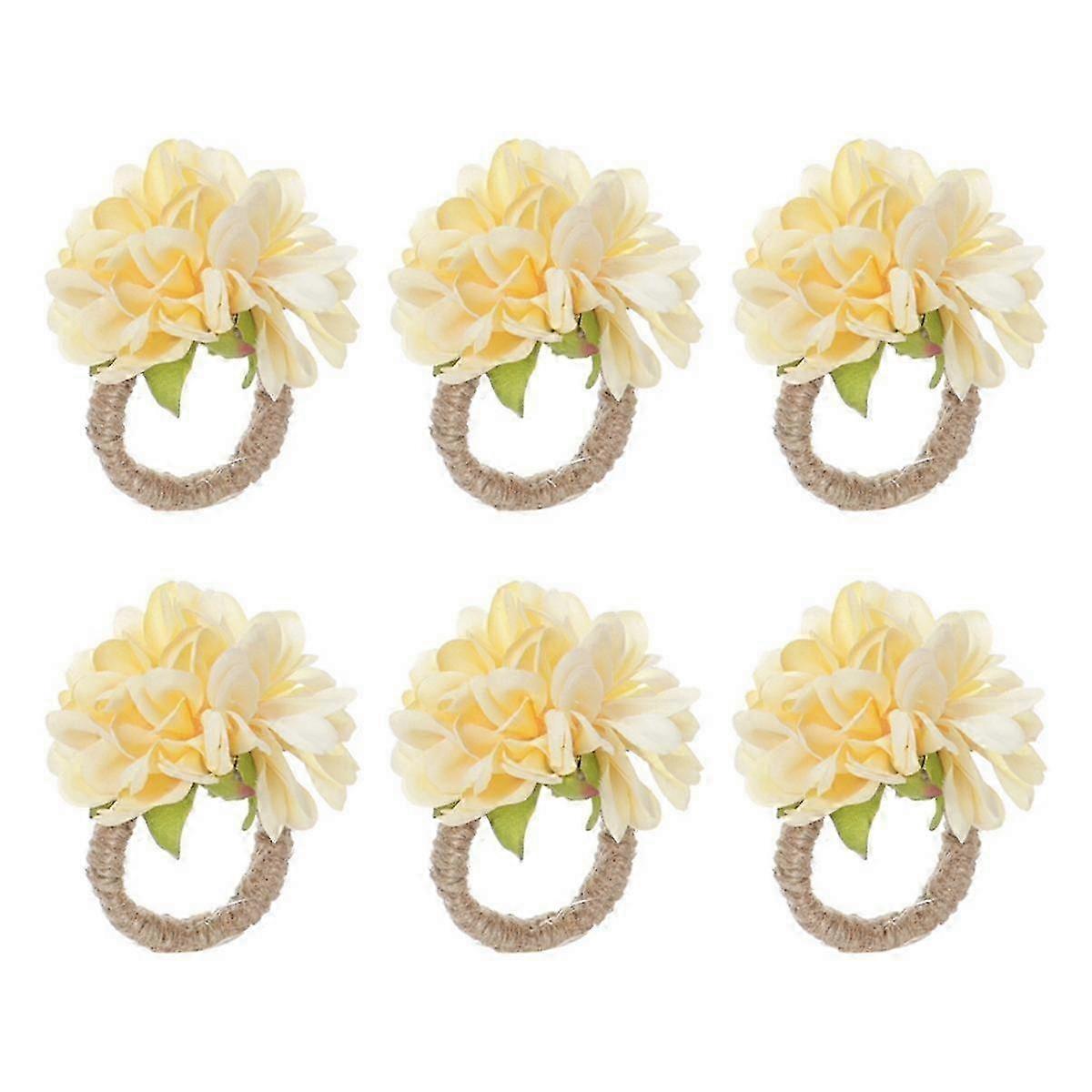 Pearl Napkin Rings , Rustic Rose Napkin Rings Flower Dinner Napkin Holder for Table Decoration Champ