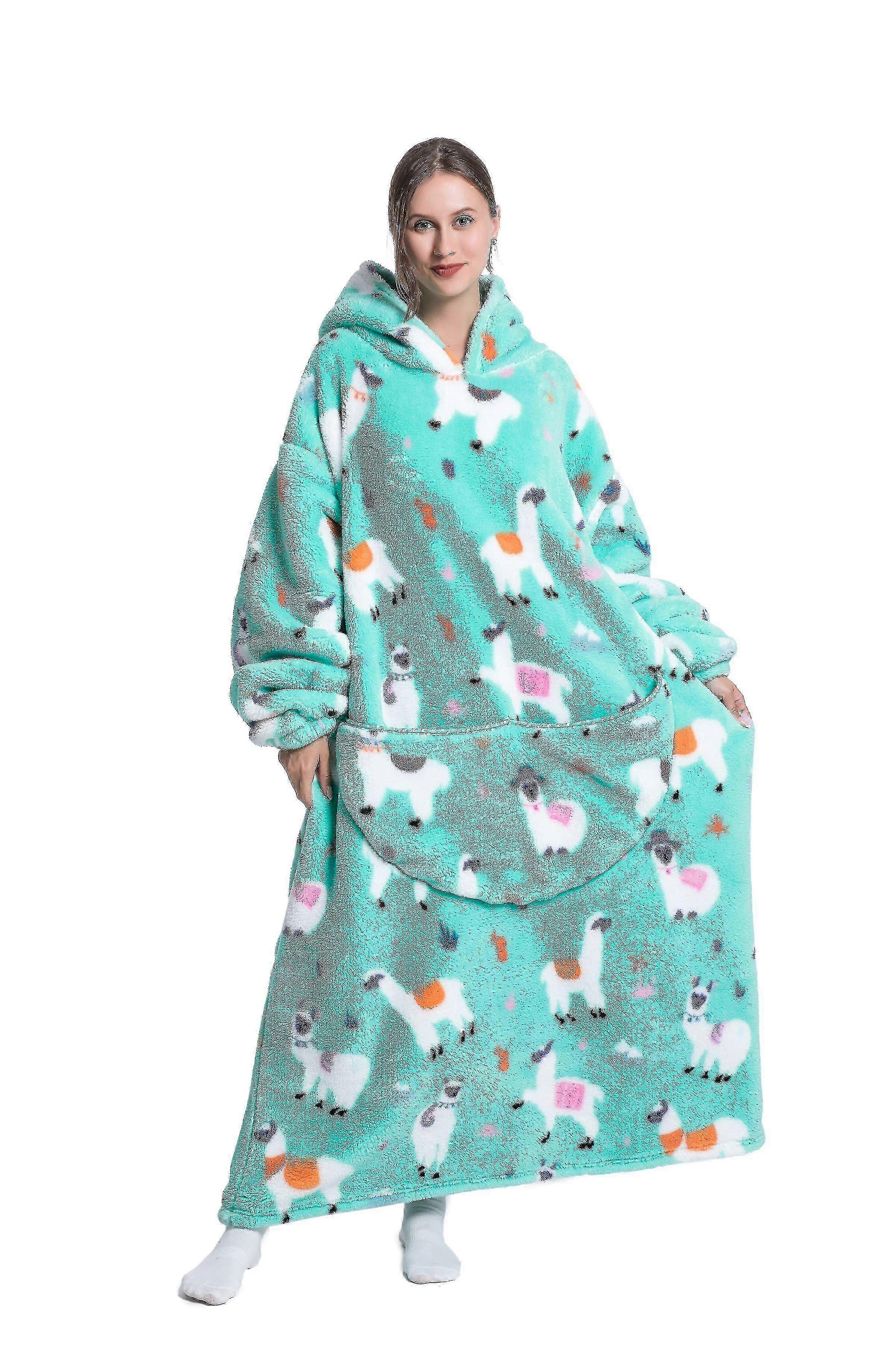 2023 New Oversized Tv Wearable Blanket Extra Long Warm Plush Fleece Winter Sherp Hoodie Men Women Soft Sweatshirt Gifts
