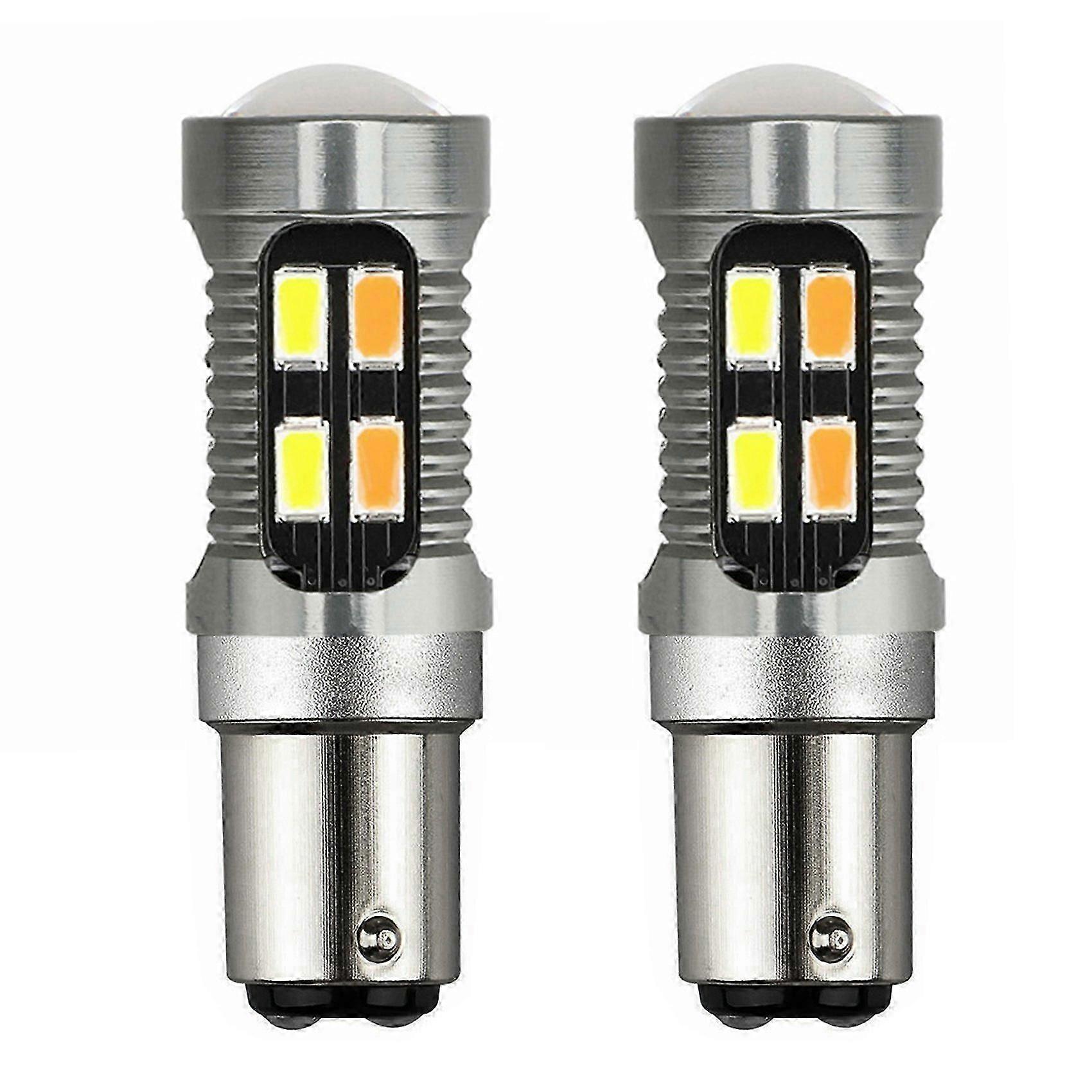 2X LED Light Dual Color Bulb 1157 BAY15D P21/5W 5630 20SMD Canbus Car Brake Reverse Lamp Turn Signa