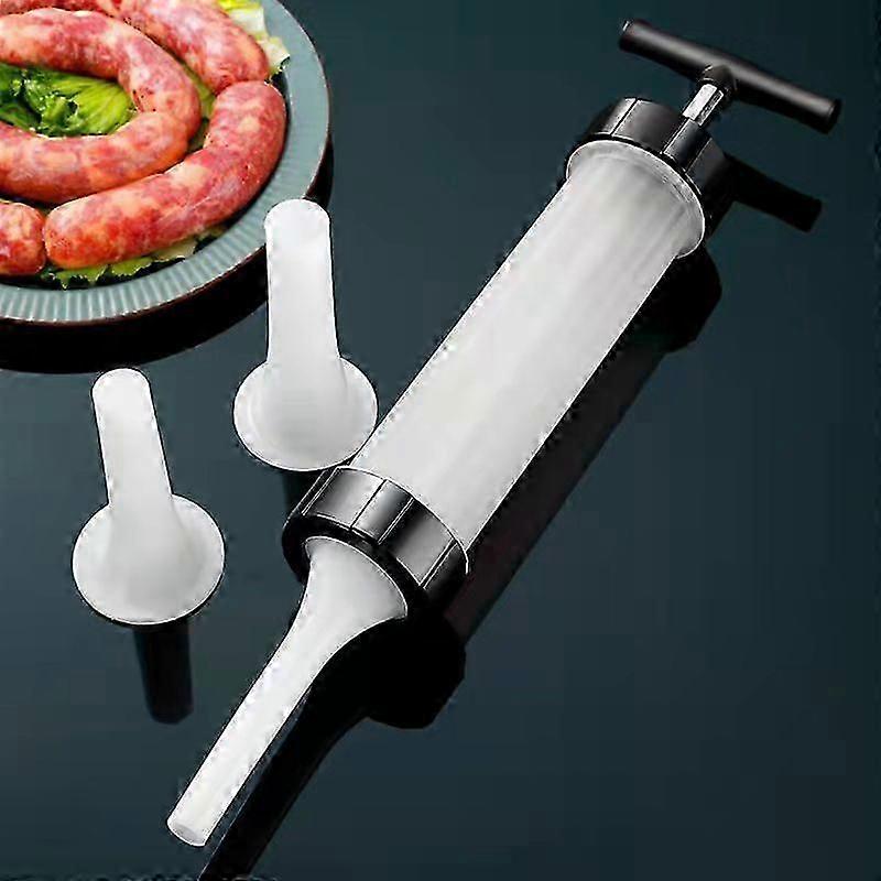 Sausage Stuffer Machine, Manual Sausage Maker Detachable Quick Meat Filling Sausage Maker Stainless Steel Sausage Stuffer Tool with 3 Tube-Good