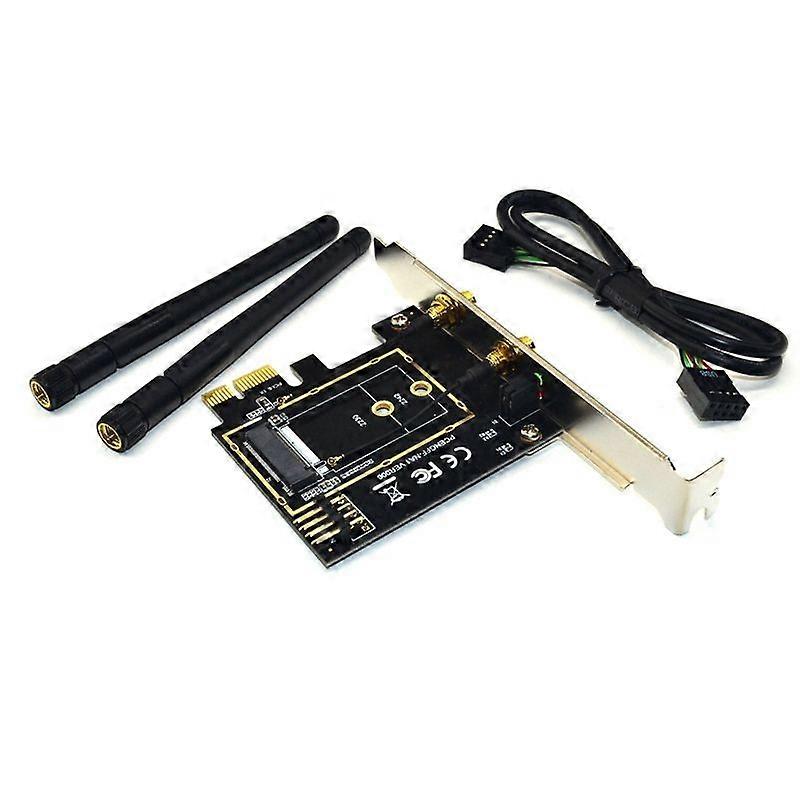 M.2 Wifi adapter M2 Ngff kulcs A-E - Mini PCI Express Wifi Raiser PCI-E 1X NGFF vezeték nélküli támogatás Mini PCIE hálózati kártya A