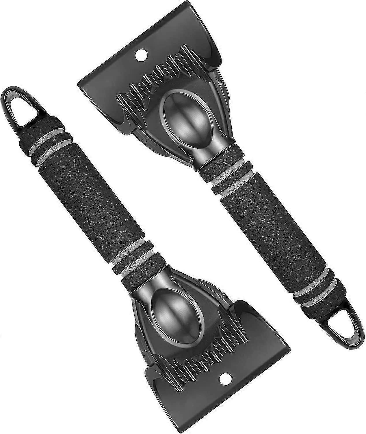 2 Pack Ice Scraper Snow Scraper Frost Ice Removal Tool,sturdy,foam Grip,compact Size,for Car Auto Suv Truck Windshield Windows (black)