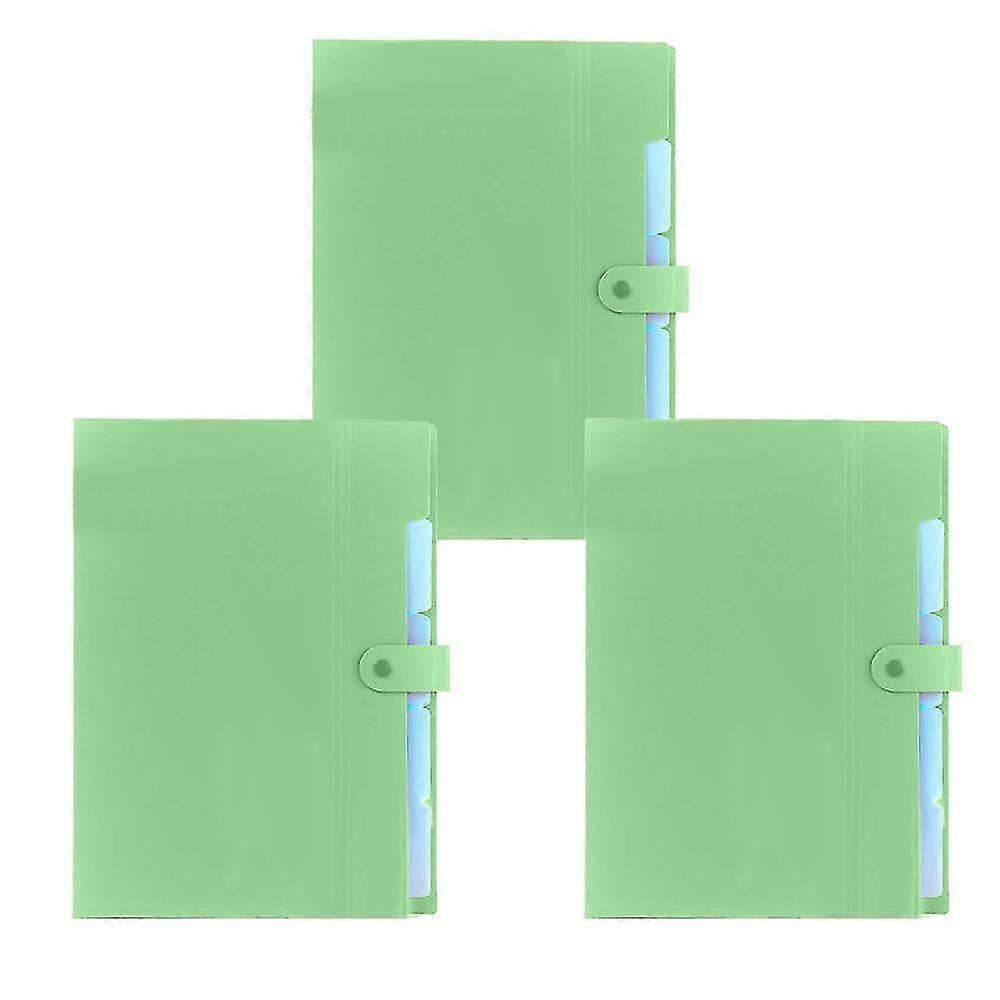 3pcs Expanding File Folders, A4 Letter Size Accordion Document Organizer With Snap Button