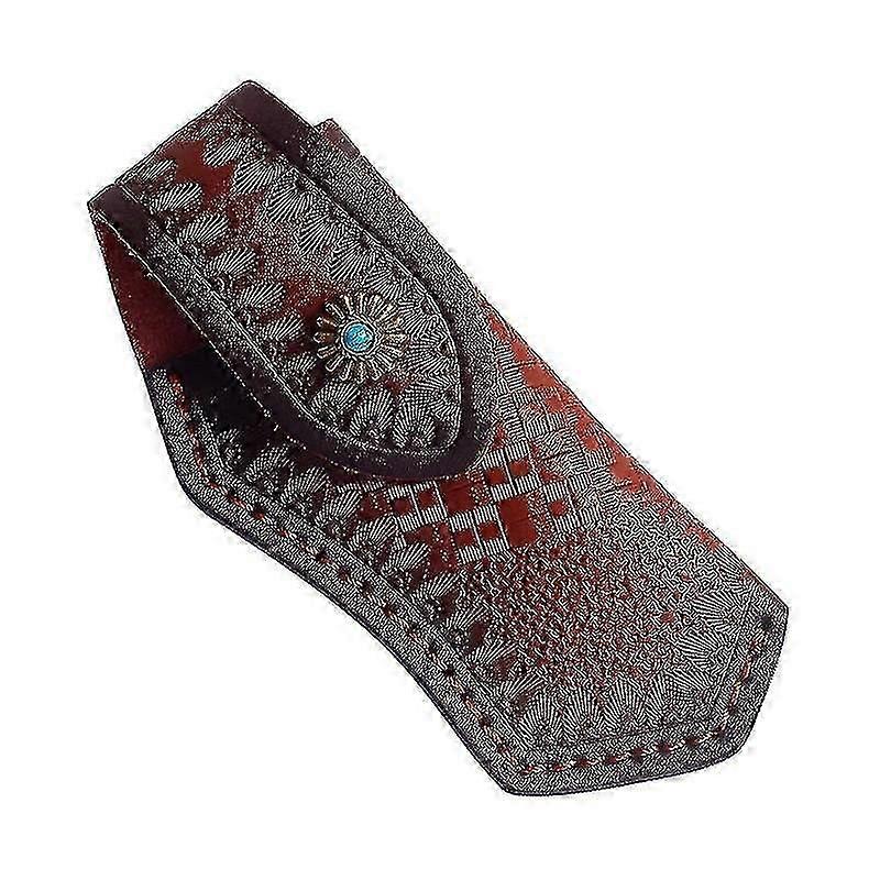 Braune Falte Messer Abdeckung Werkzeug Taschenlampe Gürtel Schlaufe Fall Halter Leder Scheide Tasche Jagd Camp