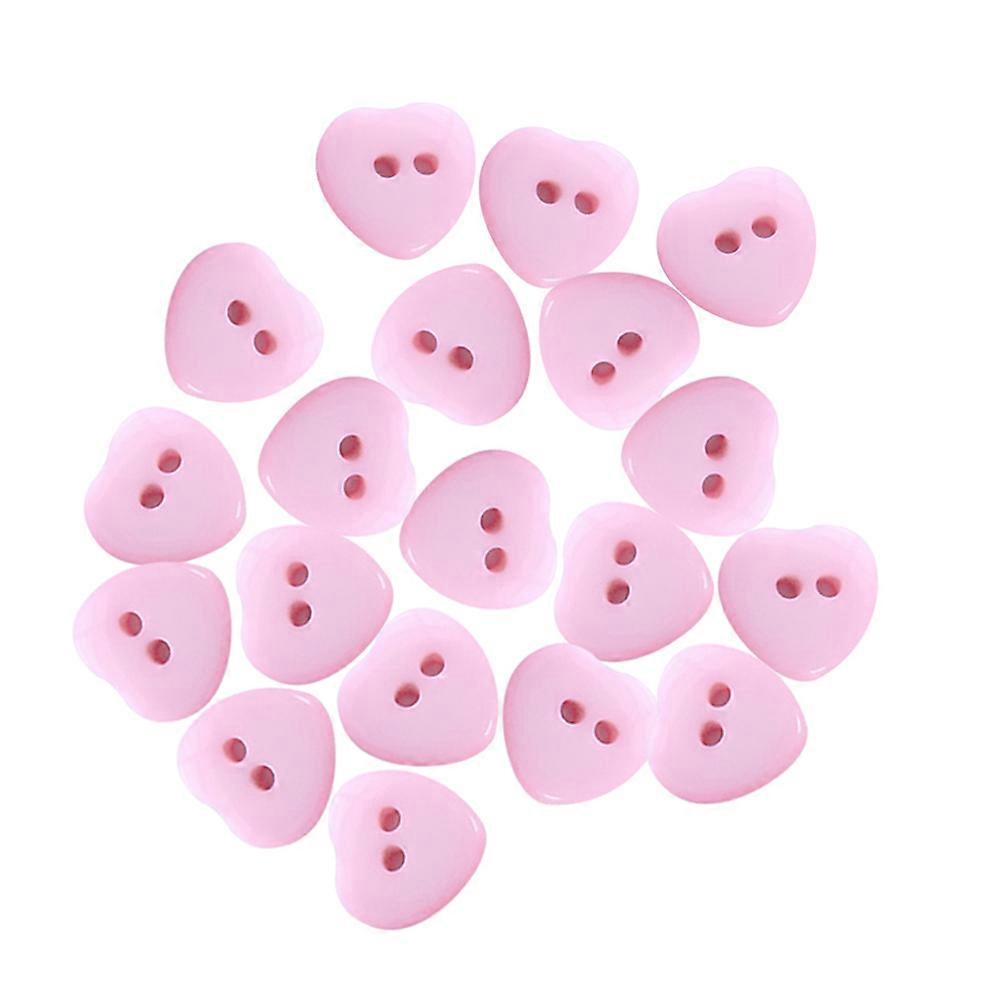 24pcs DIY Solid Color Resin Button Apparel Sewing Decor Craft (Pink)