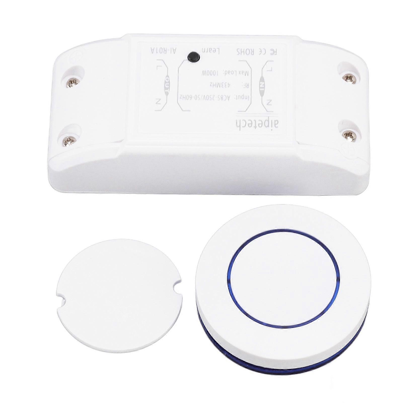 433Mhz Wireless Smart Switch 3 Working Modes Wireless Remote Switch Non Wiring RF Switch for Household Appliances Blue