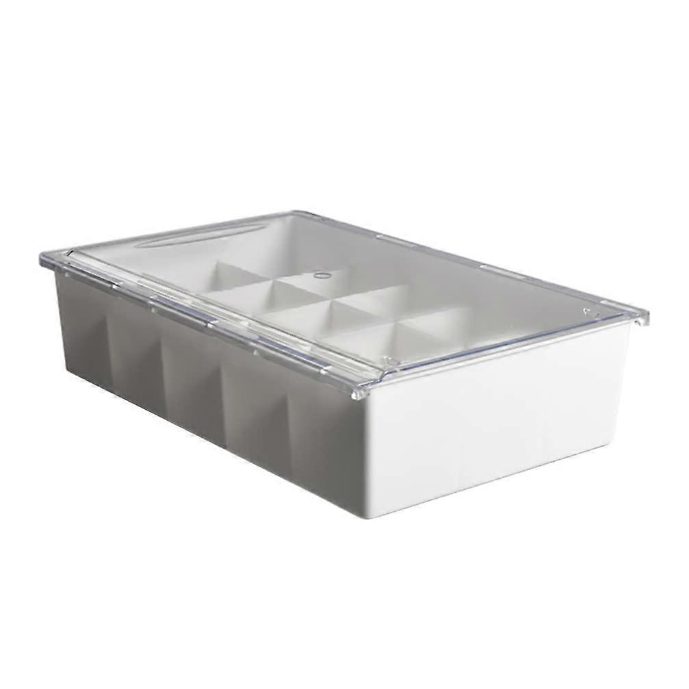 White 8-Compartment Underwear Organizer with Lid for Closet Storage