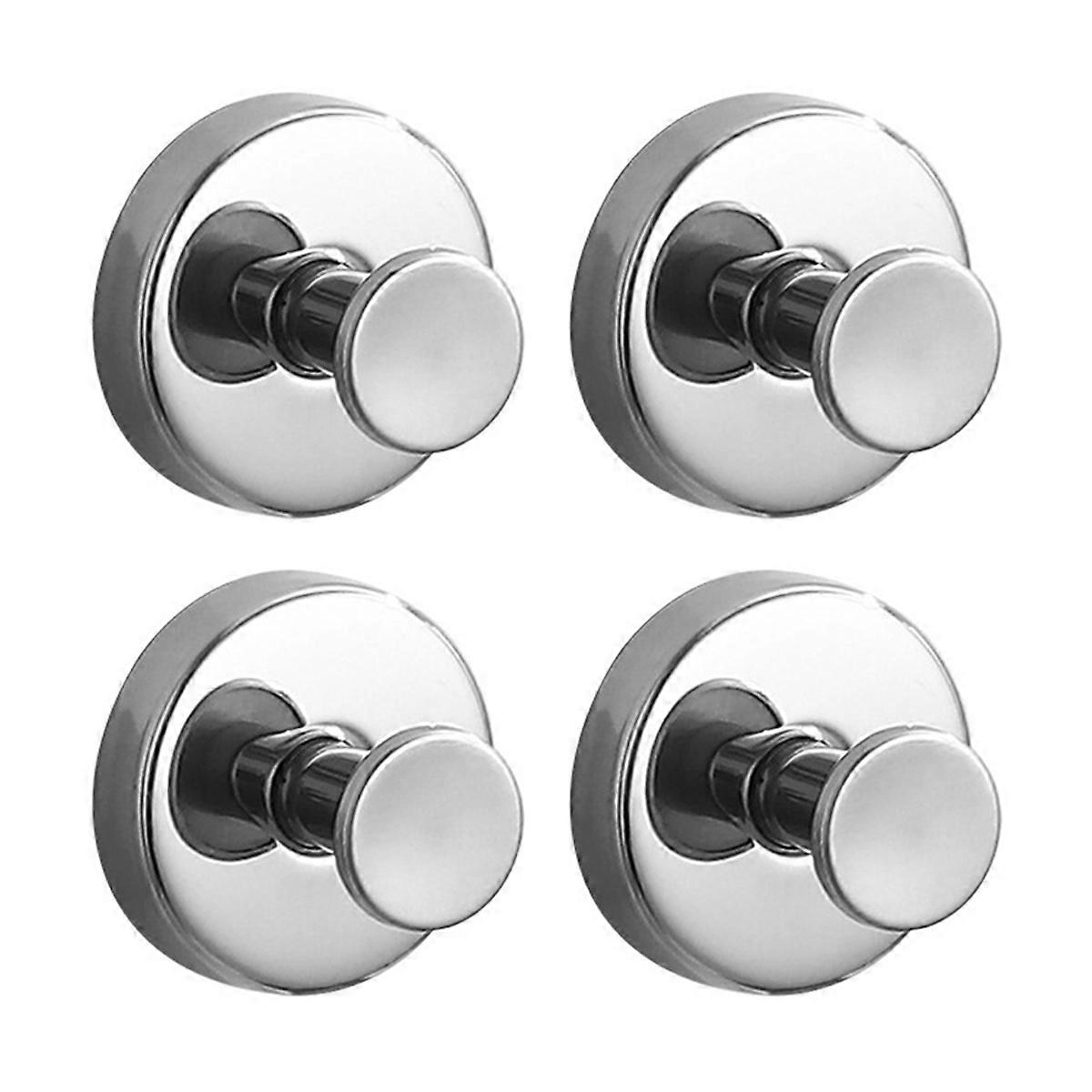 Suction Cup Wreath Hanger for Glass Doors, Mirrors, and More - Holds Up to 15 Lbs, Silver, 4-Pack
