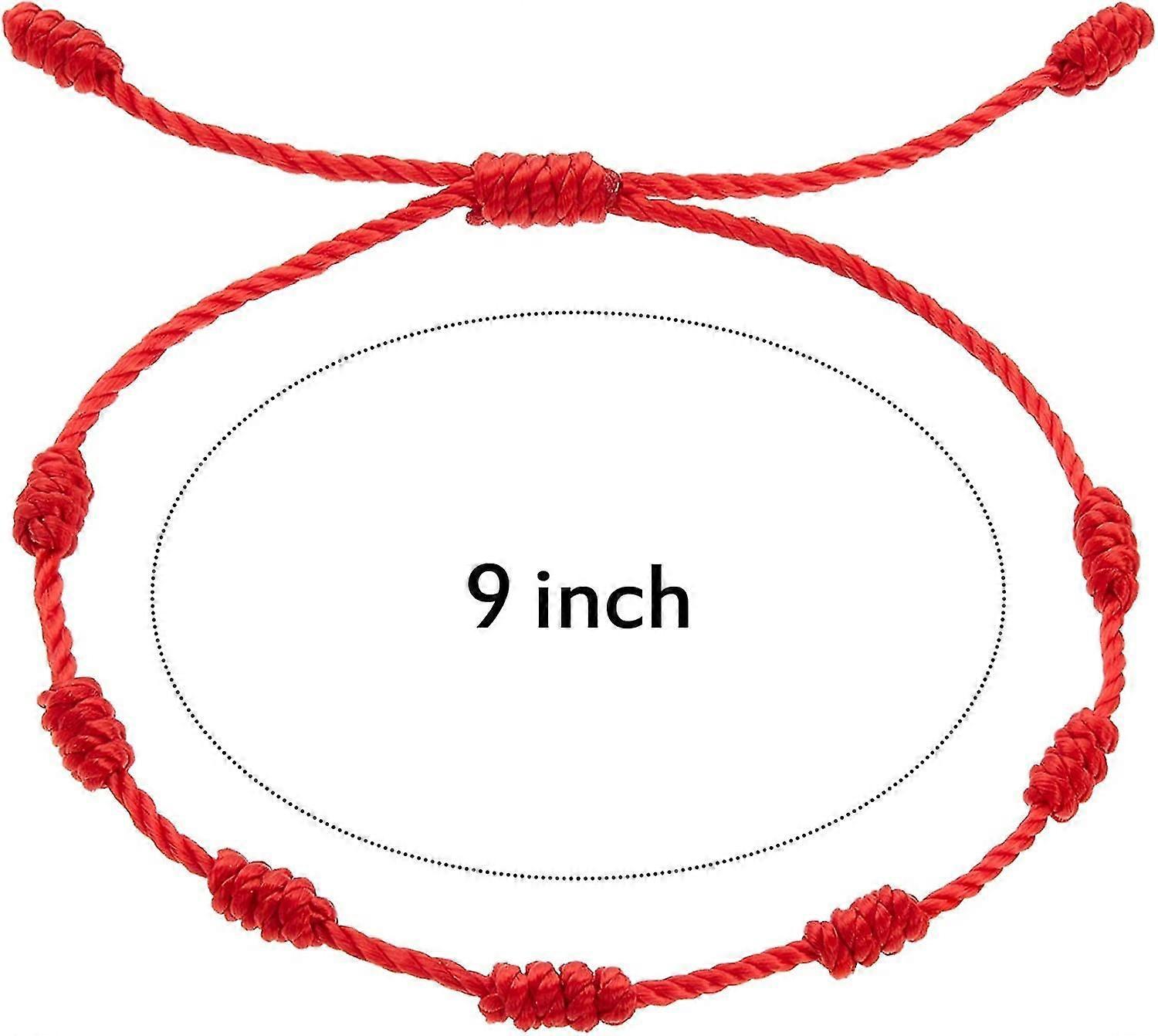 6 Pieces Summer String Bracelets Red Bracelet Red Cord Bracelet Adjustable Kabbalah Red Knot String Bracelet Amulet Compatible With Protection, Evil E
