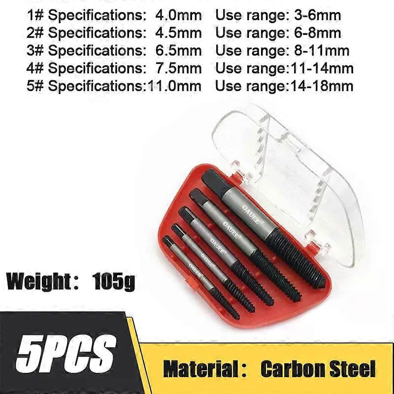 5/6Pcs Screw Extractor Center Drill Bits Guide Set Broken Damaged Bolt Durable Easy Out Remover Center Drill Damaged Bolts Tools
