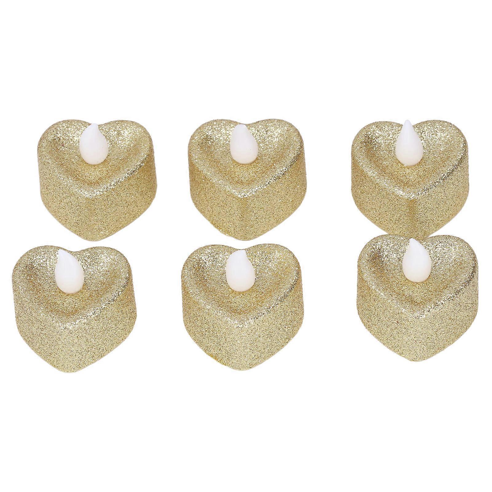 6PCS Heart Candle Light Heart Shaped Design  Fine Workmanship LED Candle Light