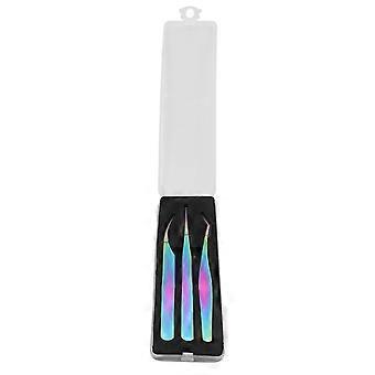 2024 3pcs Stainless Steel Nail Art Tweezers Graft Eyelashes Tweezers Set Manicure Tool