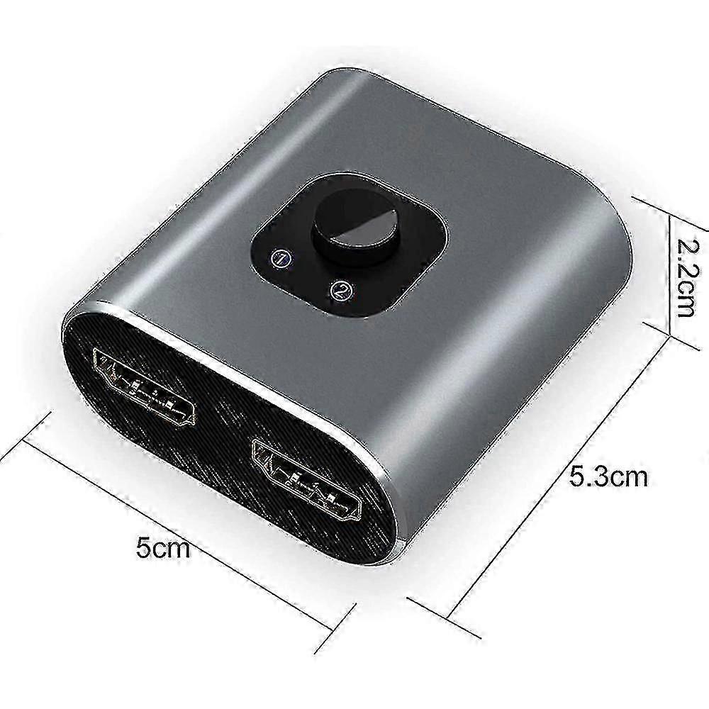 Switch 4k Hdmi Splitter-techole Aluminum Bi-directional Hdmi Switcher 2 Input 1 Output, No External Power Required, Support 4k 3d Hd 1080p For Xbox Ps