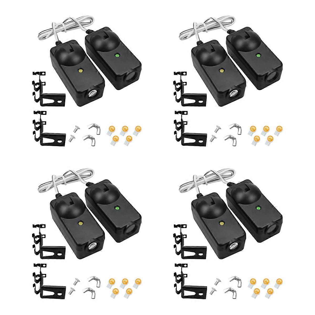 8Pcs Garage Door Opener Safety Sensor Beam Eyes Fit for with Brackets