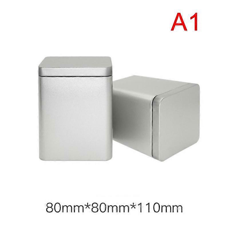 1Pcs Tea Cans Square Metal Packaging Storage Box Case Small Tin Jars