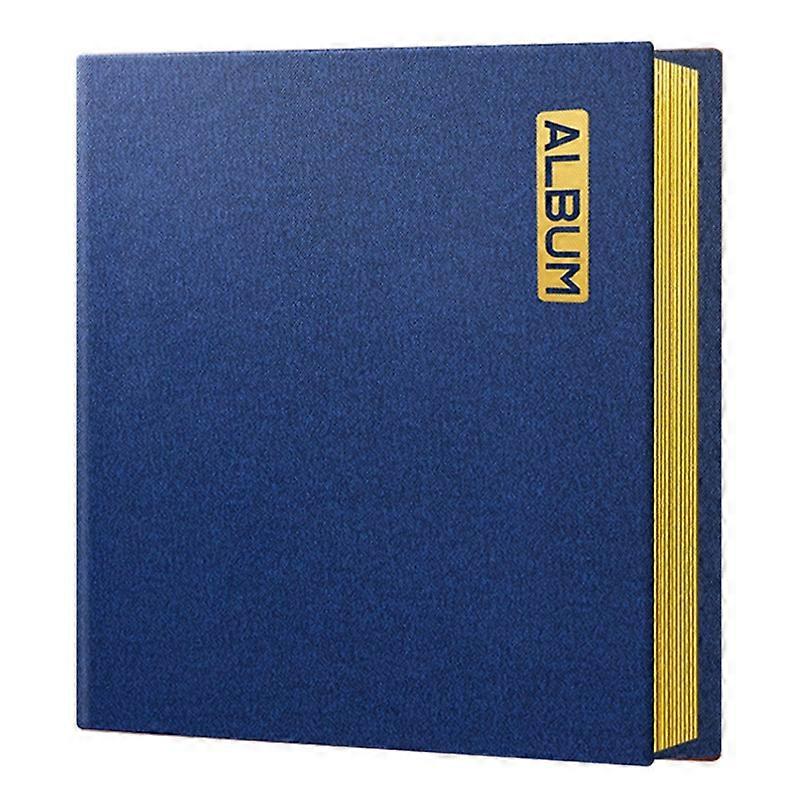 A4 Self-Adhesive Album Commemorative PU Leather Photo Album with 20 Inner Pages-Blue+Cloth Texture