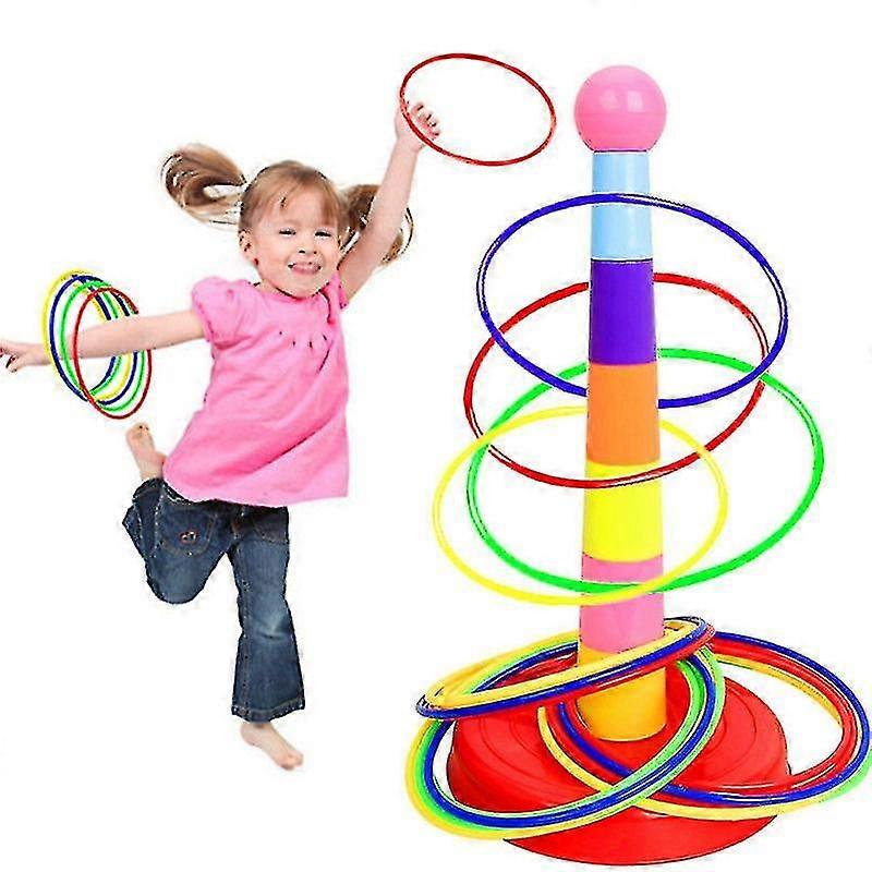 Children Throw Circle Game Ferrule Stacked Toys Fun Indoor Outdoor Parent-child Interactive Circle L