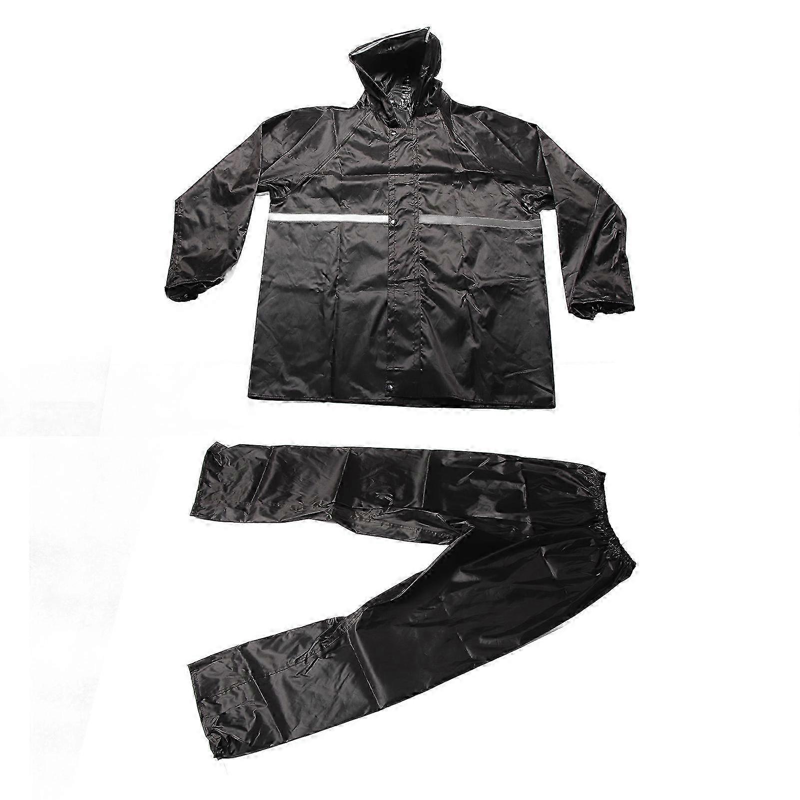 مجموعة معطف واق من المطر أكسفورد القماش رشاقته نوع شق بدلة المطر للماء مع شريط عاكس للرجال والنساء مجموعة معطف واق من المطر سميكة L