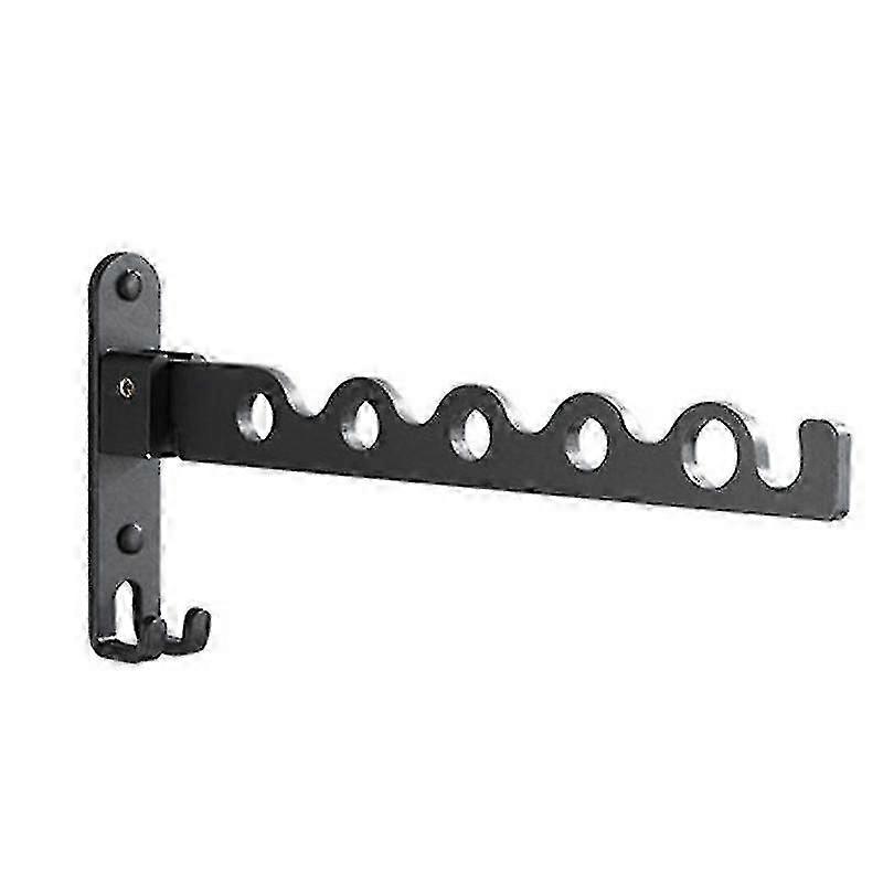 Wall Mounted Clothes Rack, Foldable Drying Rack Hook Hanger (black, 1) Jiujiuso
