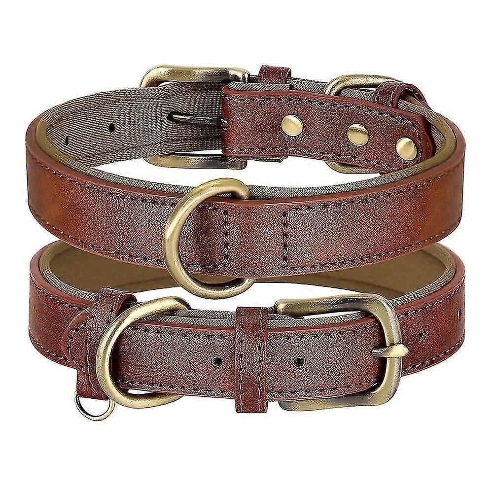 Soft Leather Padded Adjustable Pet Dog Collars-Yvan