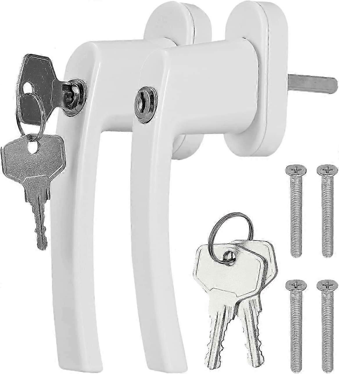 Child Window Handles, 2 Pcs Aluminum Lockable Window Handle with 4 Keys, Kid Safety Window Handle